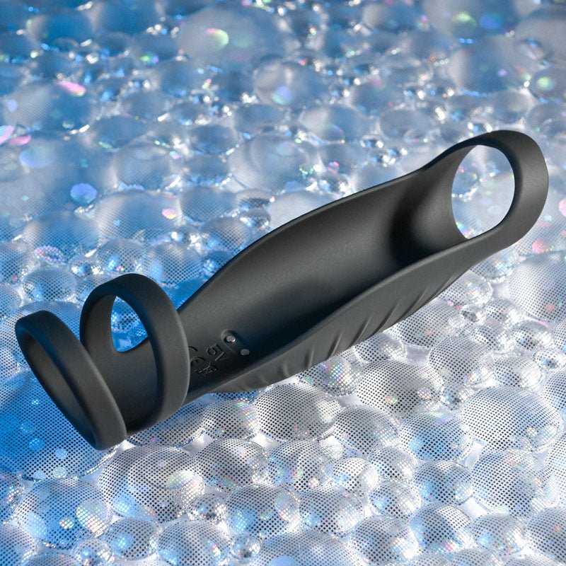Gender X ROCKETEER - Black USB Rechargeable Vibrating Penis Sleeve - SLEEVES