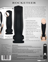 Gender X ROCKETEER - Black USB Rechargeable Vibrating Penis Sleeve - SLEEVES