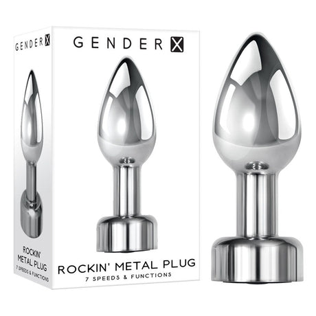 Gender X ROCKIN' METAL PLUG - Metallic 9.3 cm USB Rechargeable Butt Plug - Anal Toys