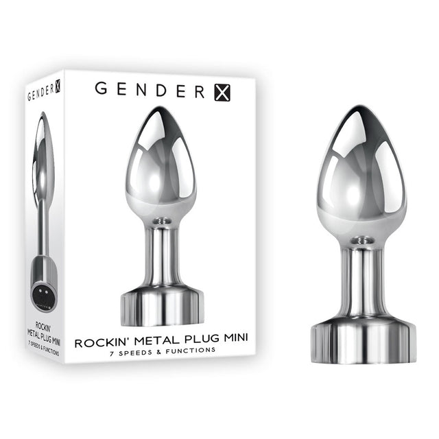 Gender X ROCKIN METAL PLUG MINI - Chrome 7.8 cm USB Rechargeable Vibrating Mini Butt Plug - Anal Toys