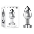 Gender X ROCKIN METAL PLUG XL - Chrome 10.5 cm USB Rechargeable Vibrating XL Butt Plug - Anal Toys