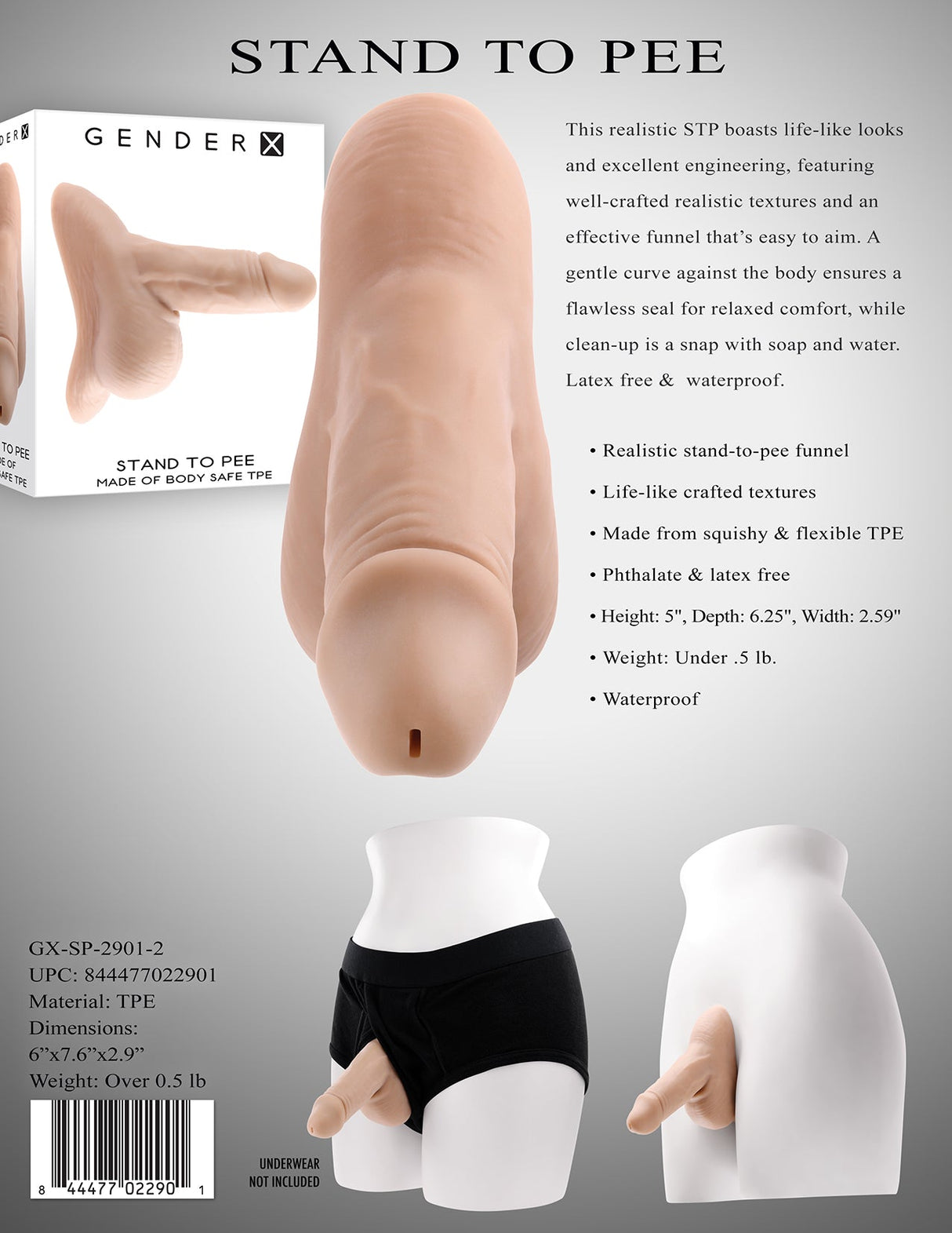 Gender X STAND TO PEE - Light - Flesh Realistic Stand - To - Pee Funnel - Naughty by Nature Adult Store