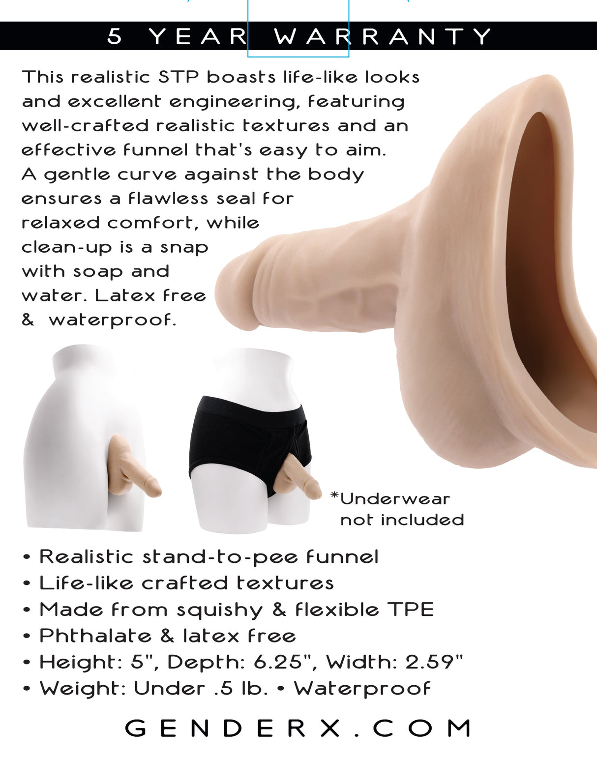 Gender X STAND TO PEE - Light - Flesh Realistic Stand - To - Pee Funnel - Naughty by Nature Adult Store