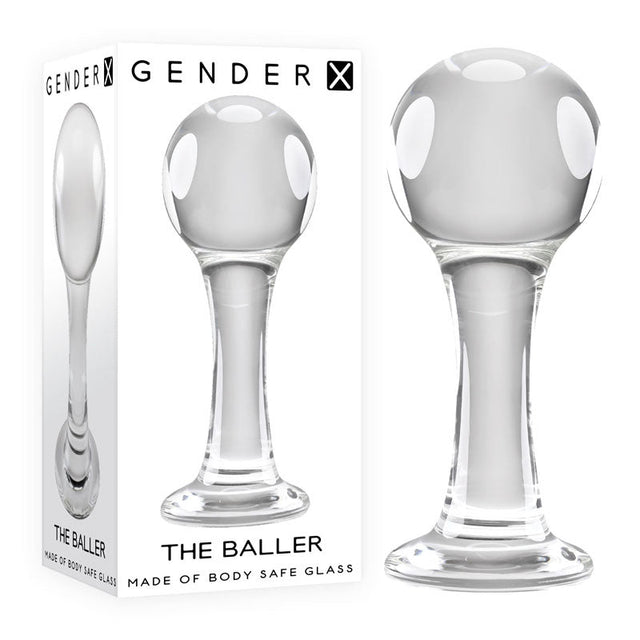 Gender X THE BALLER - Clear Glass 11 cm Anal Plug - Anal Toys