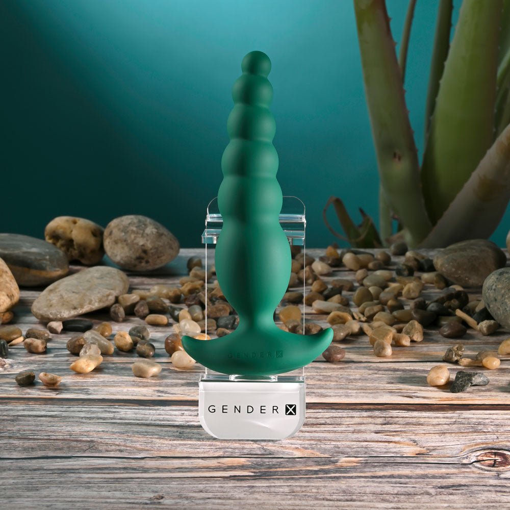 Gender X The Rattler Green Vibrating Anal Plug – 17 cm Silicone Toy - ANAL TOYS