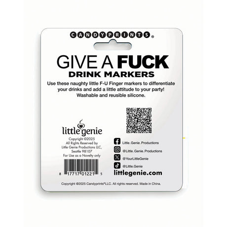 Give A Fuck Drink Markers - Novelty Drink Markers - Set of 6 - NOVELTIES