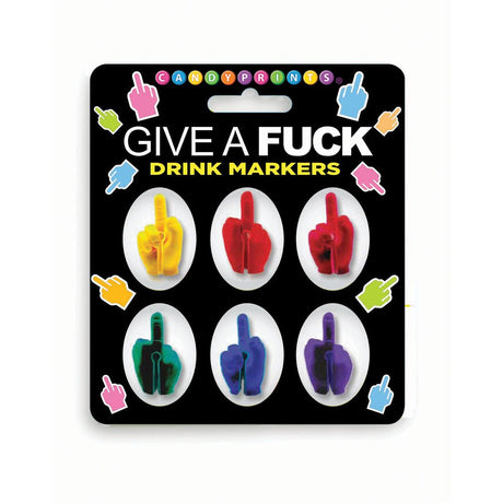 Give A Fuck Drink Markers - Novelty Drink Markers - Set of 6 - NOVELTIES