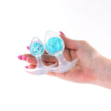 Glams Cosmic 2pc Kit - Clear/Blue Butt Plugs - Set of 2 Sizes - ANAL TOYS
