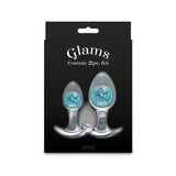 Glams Cosmic 2pc Kit - Clear/Blue Butt Plugs - Set of 2 Sizes - ANAL TOYS