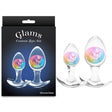 Glams Cosmic 2pc Kit - Clear/Rainbow Butt Plugs - Set of 2 Sizes - ANAL TOYS