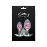 Glams Cosmic 2pc Kit - Pink - Clear/Pink Butt Plugs - Set of 2 Sizes - ANAL TOYS