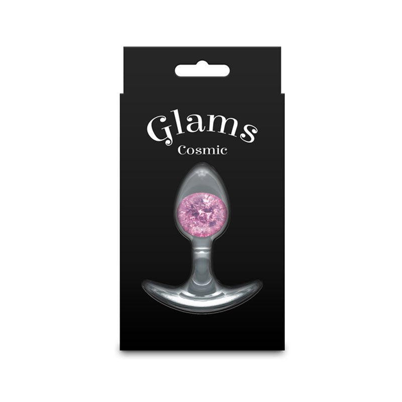 Glams Cosmic - Clear/Pink 8.1 cm Small Butt Plug - ANAL TOYS