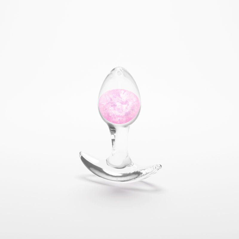 Glams Cosmic - Clear/Pink 8.1 cm Small Butt Plug - ANAL TOYS