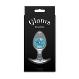 Glams Cosmic - Medium - Clear/Blue 9.5 cm Butt Plug - ANAL TOYS