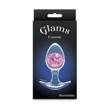 Glams Cosmic - Medium - Clear/Pink 9.5 cm Butt Plug - ANAL TOYS
