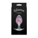 Glams Cosmic - Medium - Clear/Pink 9.5 cm Butt Plug - ANAL TOYS