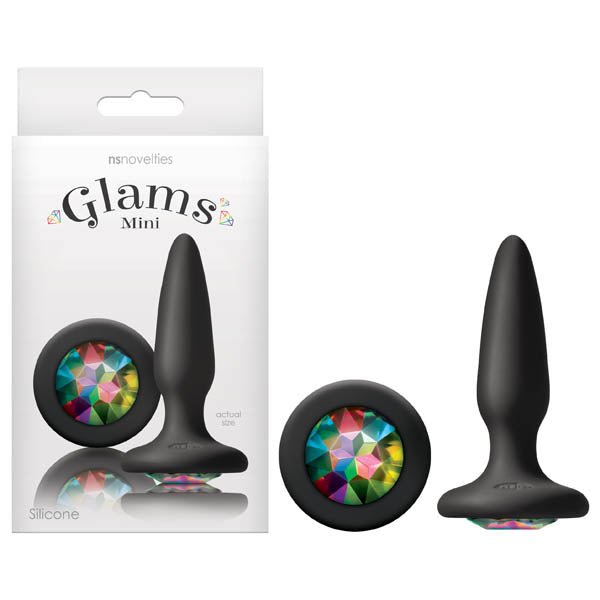 Glams Mini - Black 8.4 cm (3.3'') Butt Plug with Sparkling Gem - Anal Toys