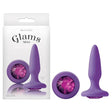 Glams Mini - Purple 8.4 cm (3.3'') Butt Plug with Sparkling Gem - Anal Toys