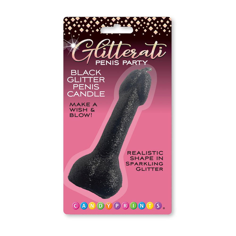 Glitterati Black Glitter Penis Candle - Black - Naughty by Nature Adult Store