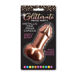 Glitterati Metallic Pink Penis Candle - Rose Gold - Naughty by Nature Adult Store