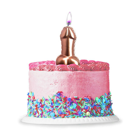 Glitterati Metallic Pink Penis Candle - Rose Gold - Naughty by Nature Adult Store
