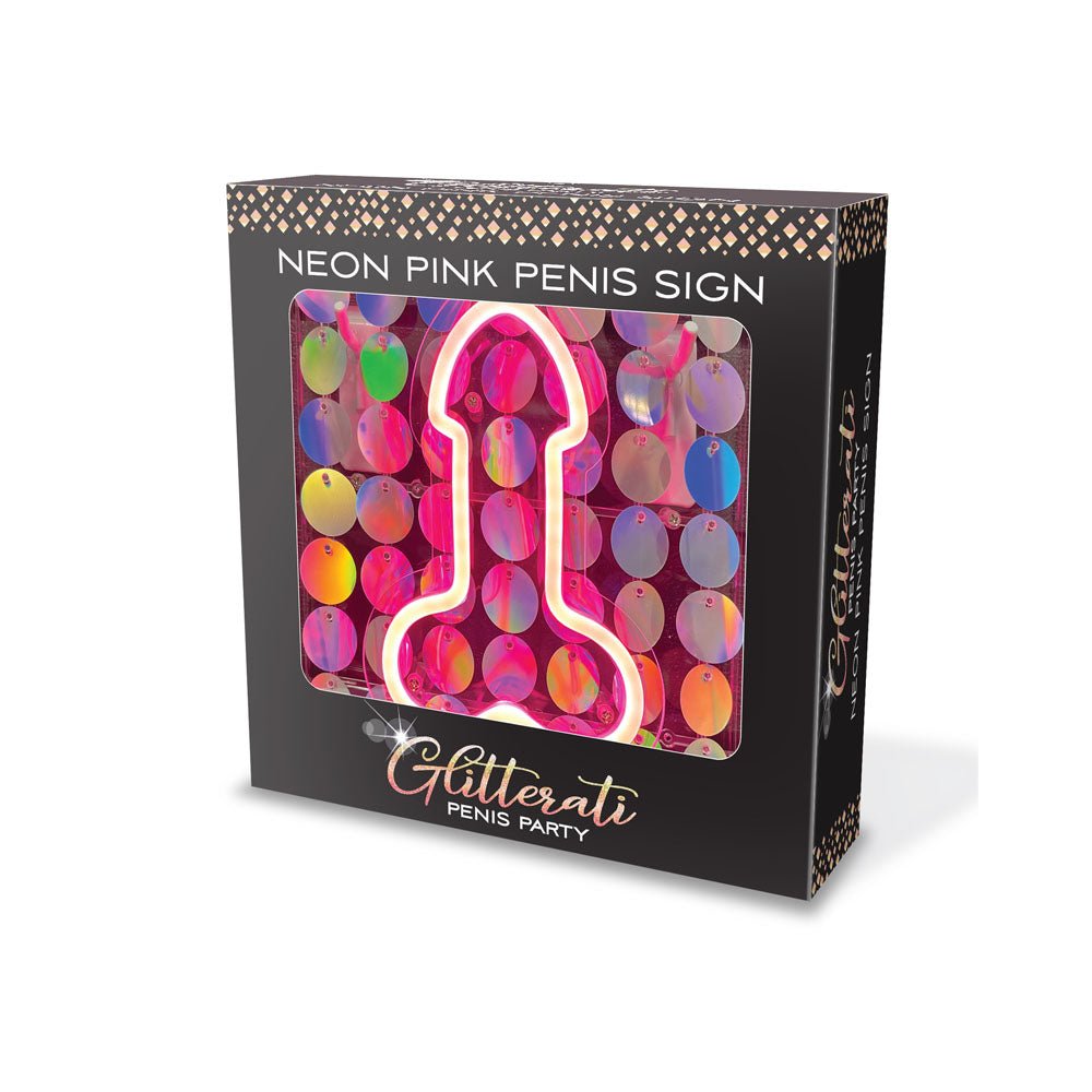 Glitterati Neon Pink Penis Sign - Novelty Neon Light - NOVELTIES