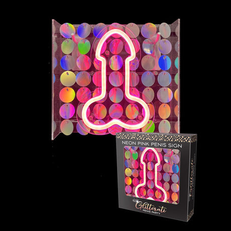 Glitterati Neon Pink Penis Sign - Novelty Neon Light - NOVELTIES