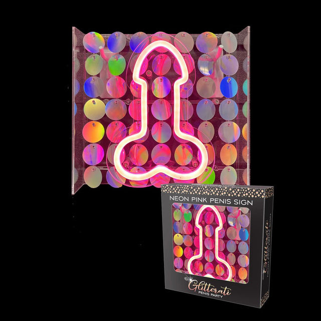 Glitterati Neon Pink Penis Sign - Novelty Neon Light - NOVELTIES