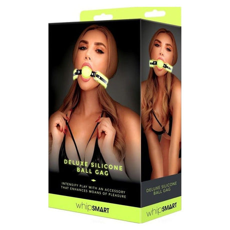 Glow In The Dark Silicone Ball Gag Black - Adult Toys