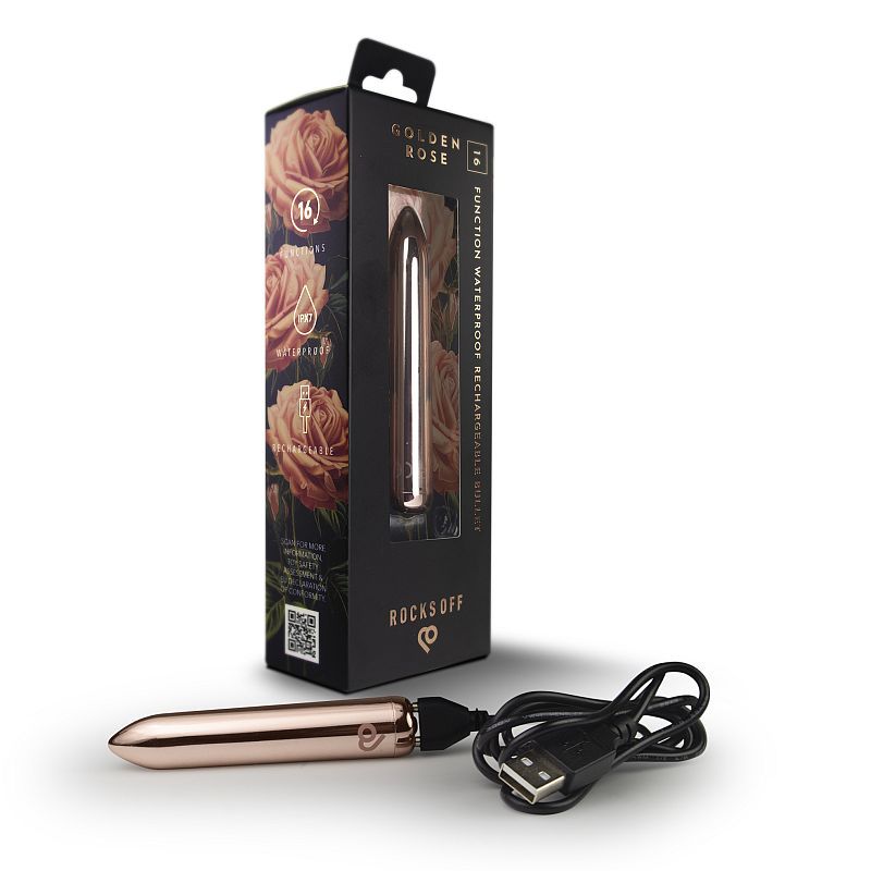 Golden Rose Rechargeable Bullet - Naughty by Nature Adult Store