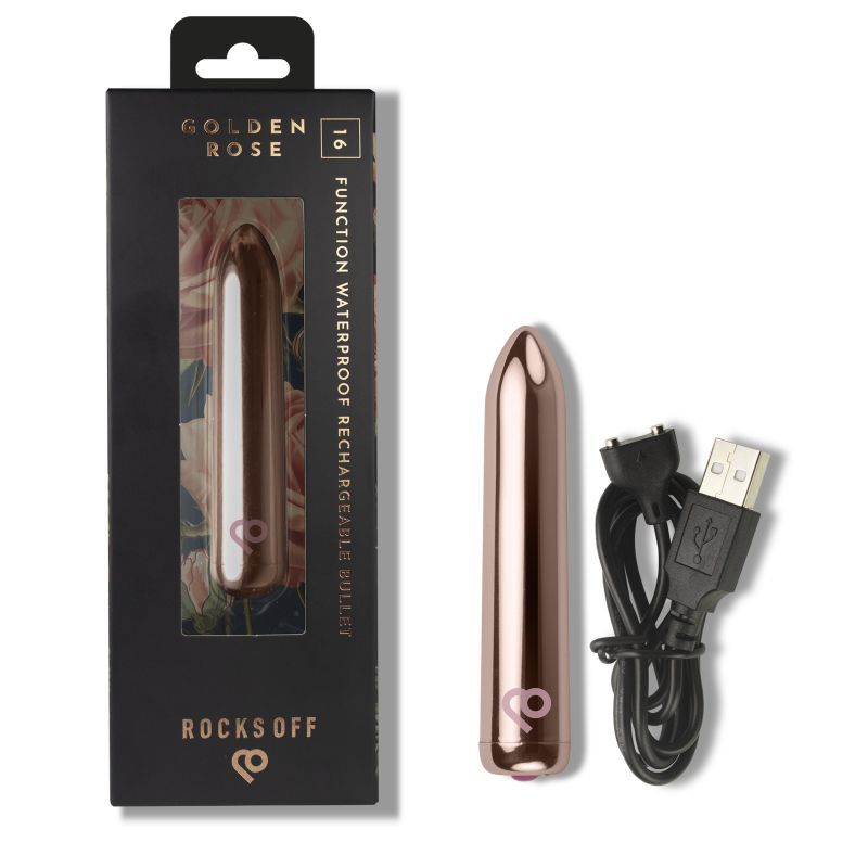 Golden Rose Rechargeable Bullet - Naughty by Nature Adult Store