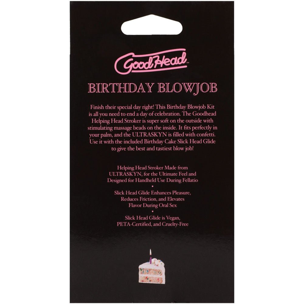 GoodHead Birthday Blowjob Kit - Birthday Cake with Helping Head Stroker - Naughty by Nature Adult Store