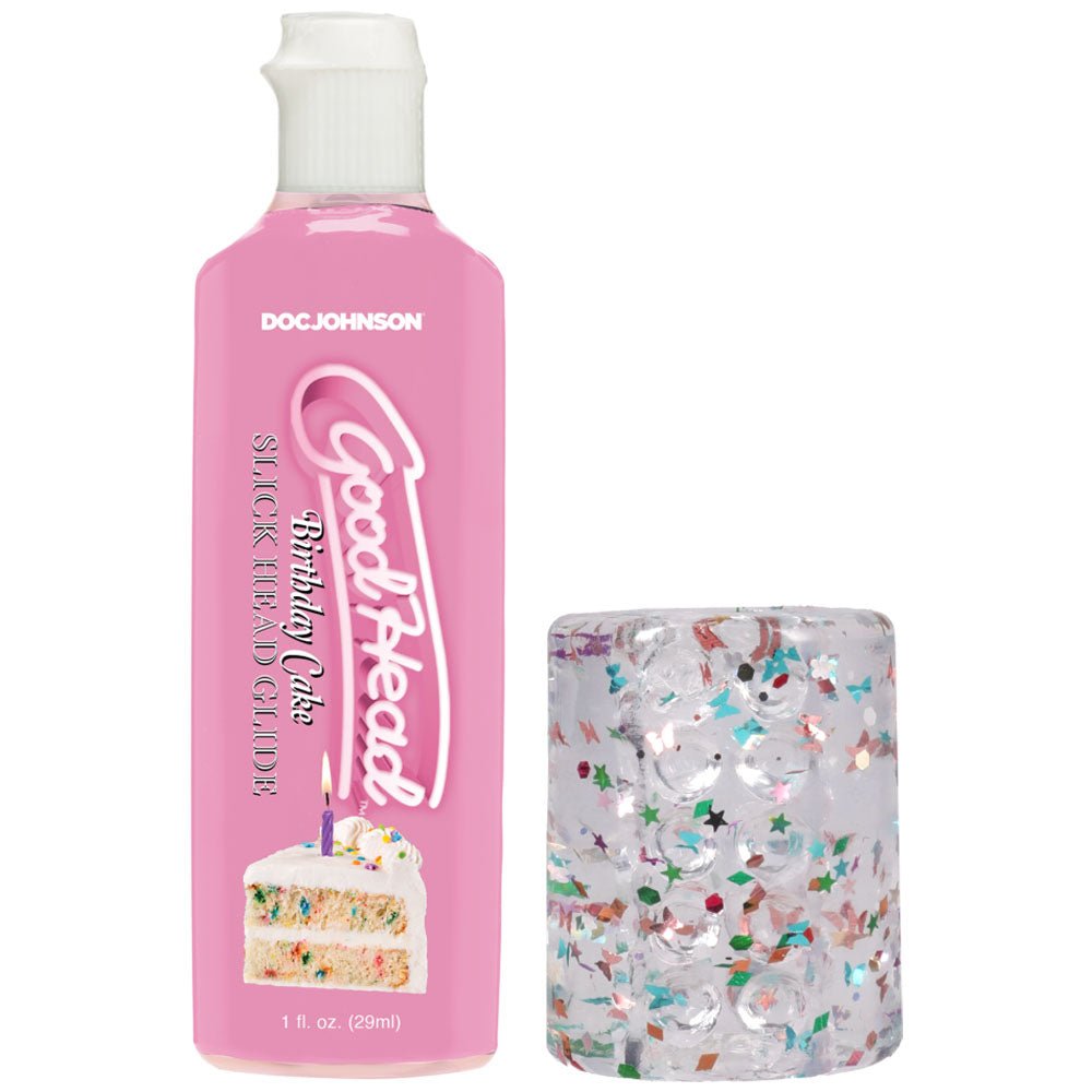 GoodHead Birthday Blowjob Kit - Birthday Cake with Helping Head Stroker - Naughty by Nature Adult Store