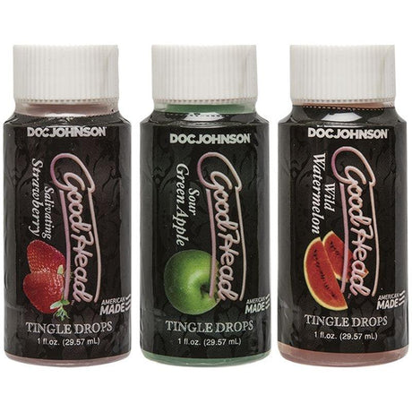 GoodHead Tingle Drops Strawberry, Apple and Watermelon 3 Pc - Naughty by Nature Adult Store