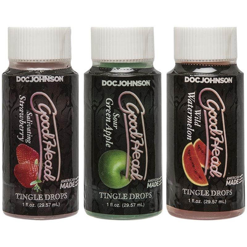 GoodHead Tingle Drops Strawberry, Apple and Watermelon 3 Pc - Naughty by Nature Adult Store