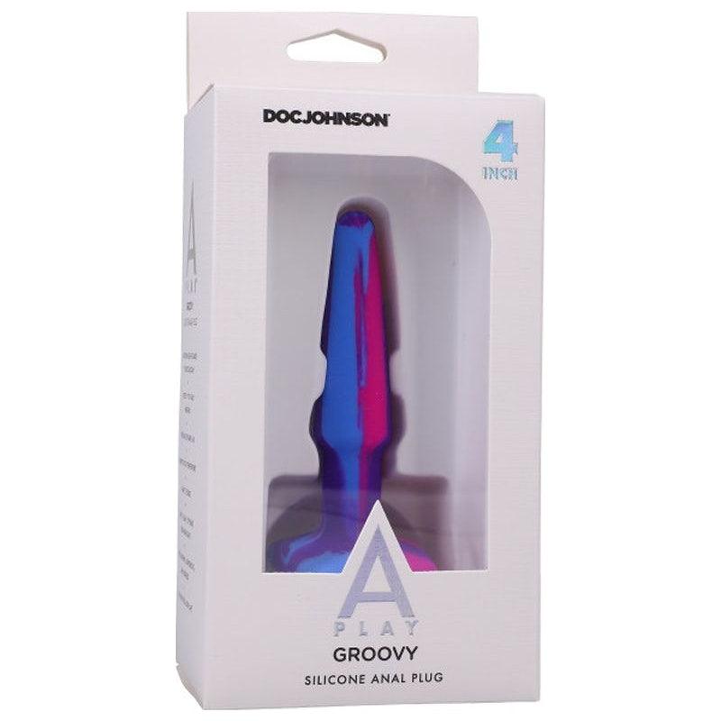 Groovy Silicone Anal Plug 4in Berry - Adult Toys