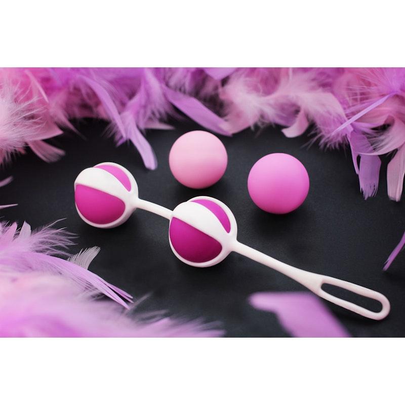 Gvibe Geisha Balls 2 | 5 - Stage Kegel Training Set - Pink Silicone - Adult Toys