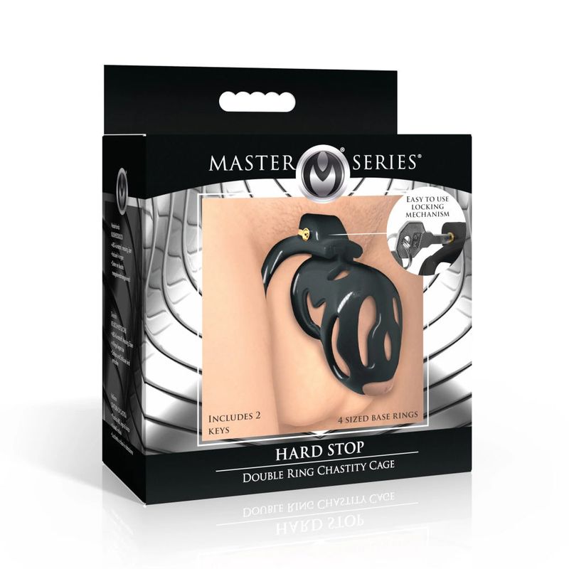 Hard Stop Double Ring Chastity Cage - Adult Toys - Naughty by Nature Adult Store