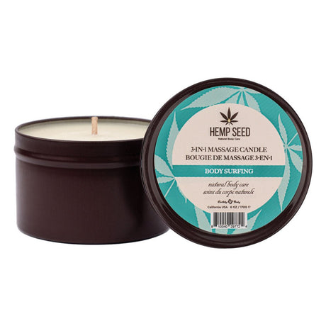 Hemp Seed 3 - In - 1 Massage Candle - Body Surfing (Aquatic Notes, Magnolia, Solar Florals) - Naughty by Nature Adult Store