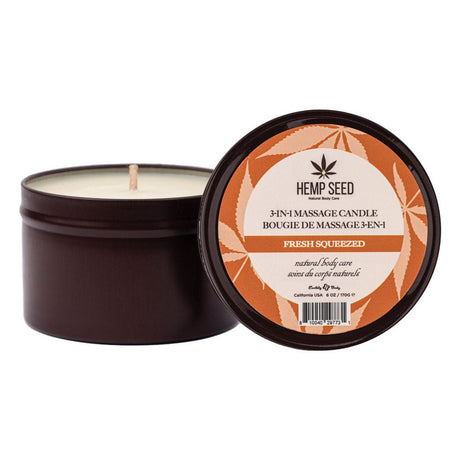 Hemp Seed 3 - In - 1 Massage Candle - Fresh Squeezed (Bitter Orange, Juicy Peach, Musk) - Naughty by Nature Adult Store