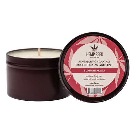 Hemp Seed 3 - In - 1 Massage Candle - Summer Fling (Juicy Pear, Violet, Radiant Amber) - Naughty by Nature Adult Store