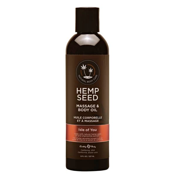 Hemp Seed Massage & Body Oil - Coconut Water, Citrus & Vanilla (Isle Of You) Scented - 237 ml Bottle - LOTIONS & LUBES