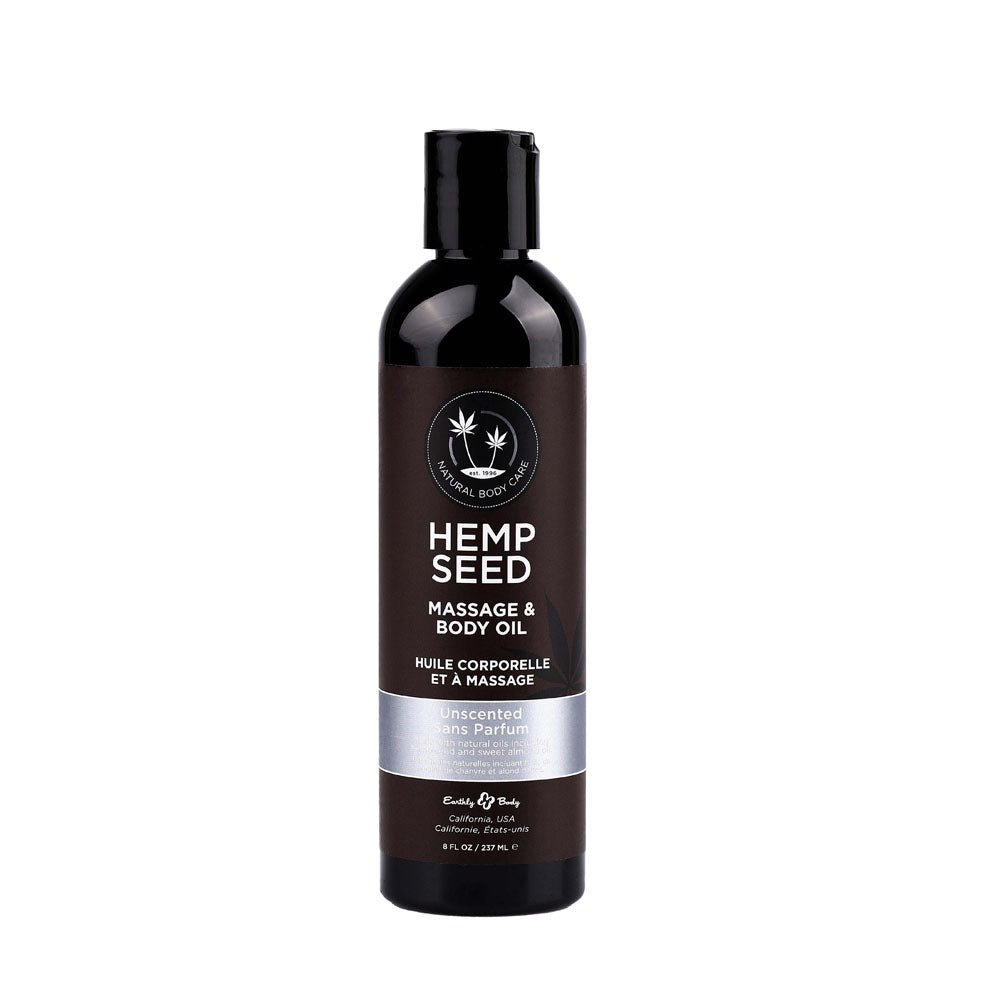 Hemp Seed Massage & Body Oil - Unscented - 237 ml Bottle - Naughty by Nature Adult Store