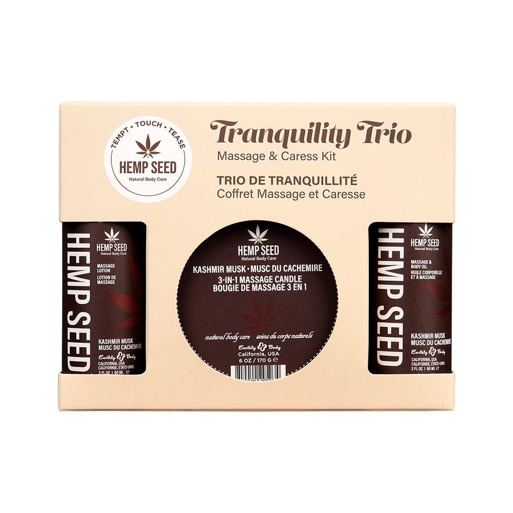 Hemp Seed Tranquility Trio Kashmir Musk Scented Massage Kit - LOTIONS & LUBES
