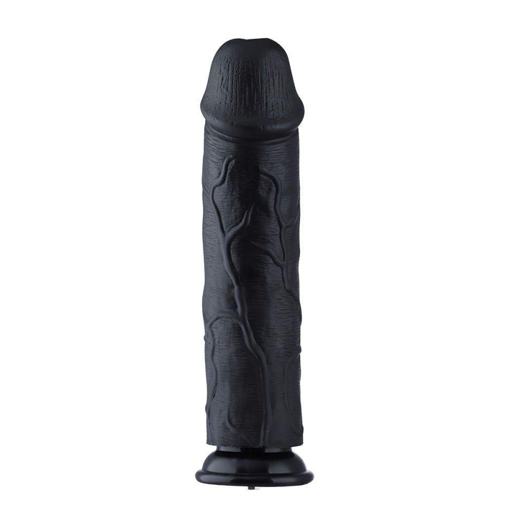 HiSmith - 11" Silicone Black Curved Dildo (KlicLok) - Sex Toys