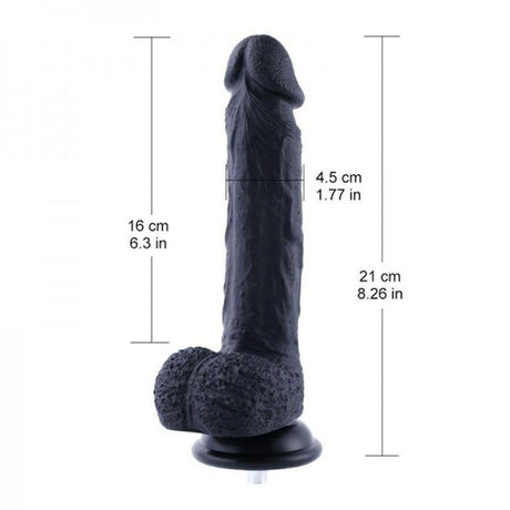 HiSmith - 8.3" Silicone Black Dildo (KlicLok) - Sex Toys