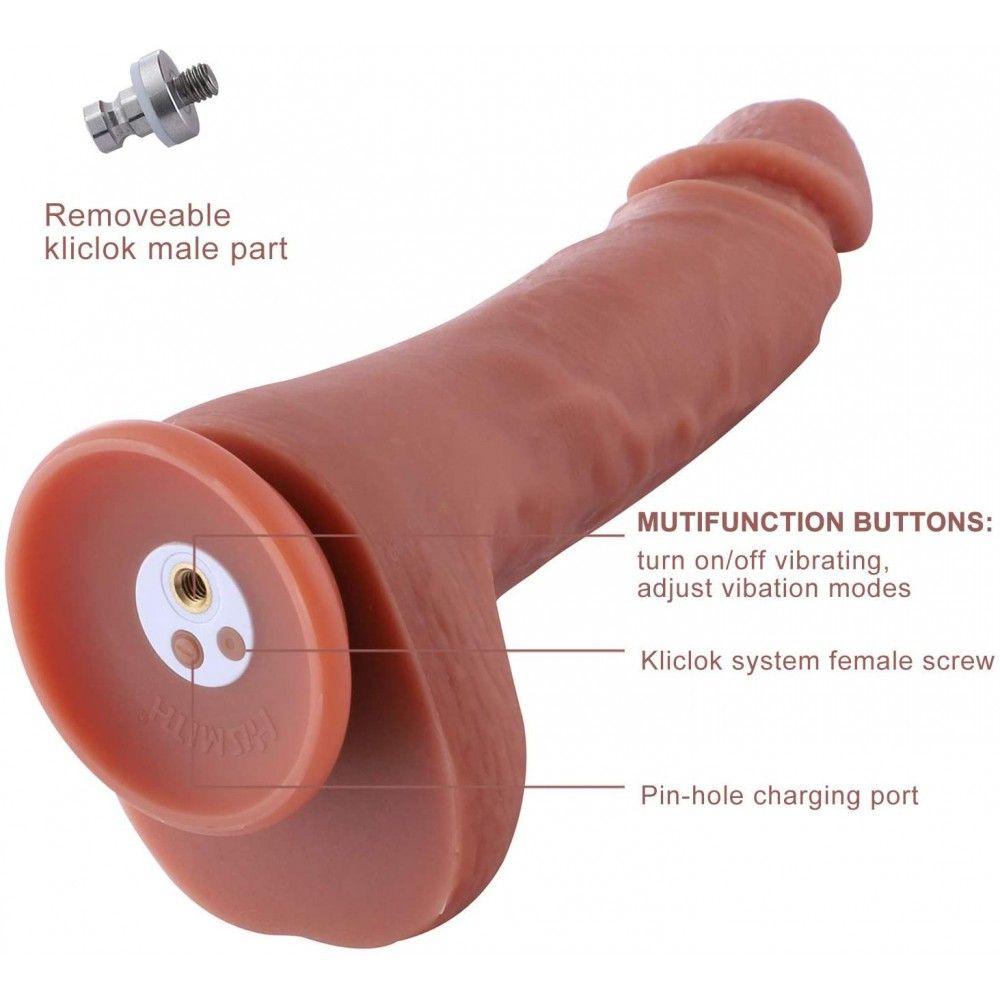 HiSmith - 8.6in Silicone Double Layered Vibrating Dildo With Remote - MACHINES