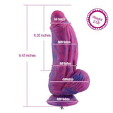 HiSmith - 9.5" Silicone Purple and Blue Monster Dildo (KlicLok) - Sex Toys