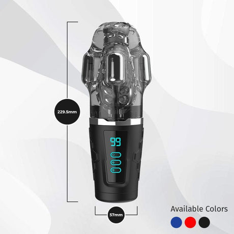 Hypershaker Automatic App Controlled LCD Masturbator Black - Adult Toys