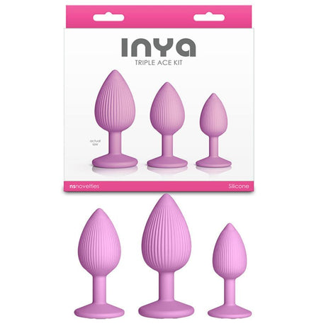 INYA Triple Ace Kit - Blush - Pink Butt Plugs - Set of 3 Sizes - ANAL TOYS